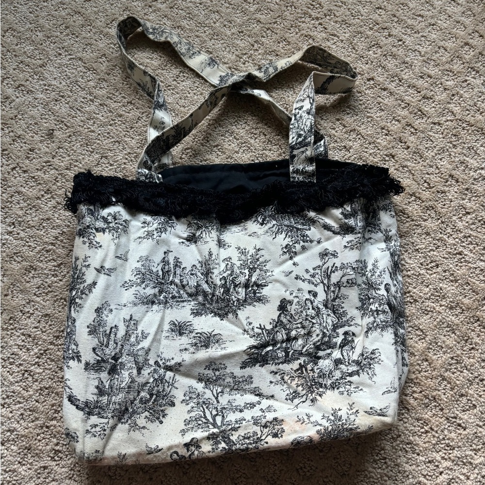 Elegant Black and White Tote Bag